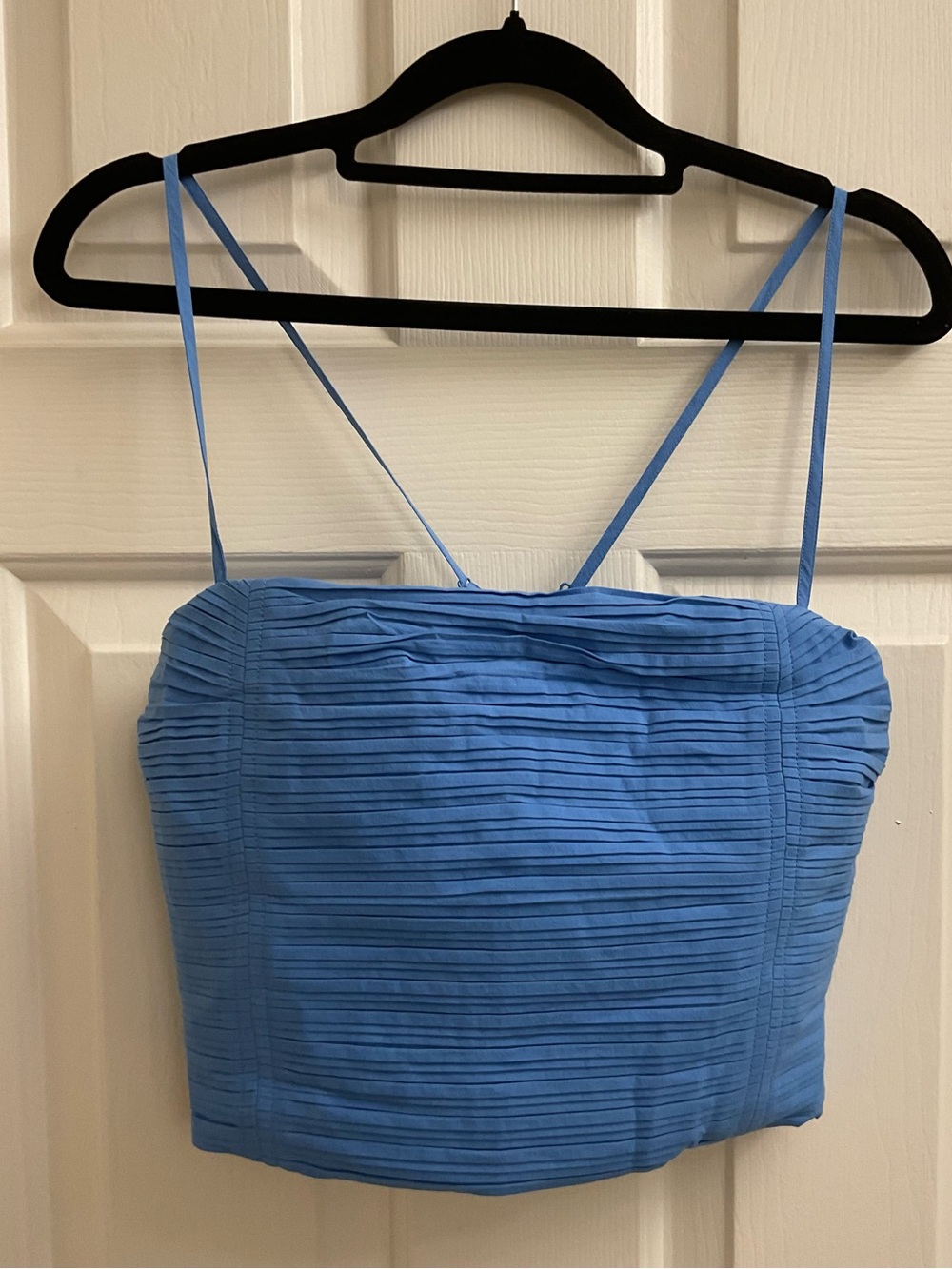 MADEWELL Ribbed Spaghetti-Strap Cropped Cotton Top Size 6